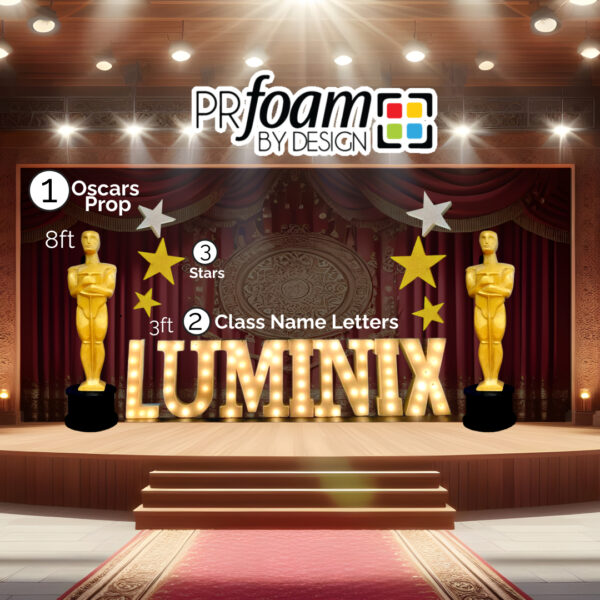 Class Name Illuminated Letters with Oscar Props